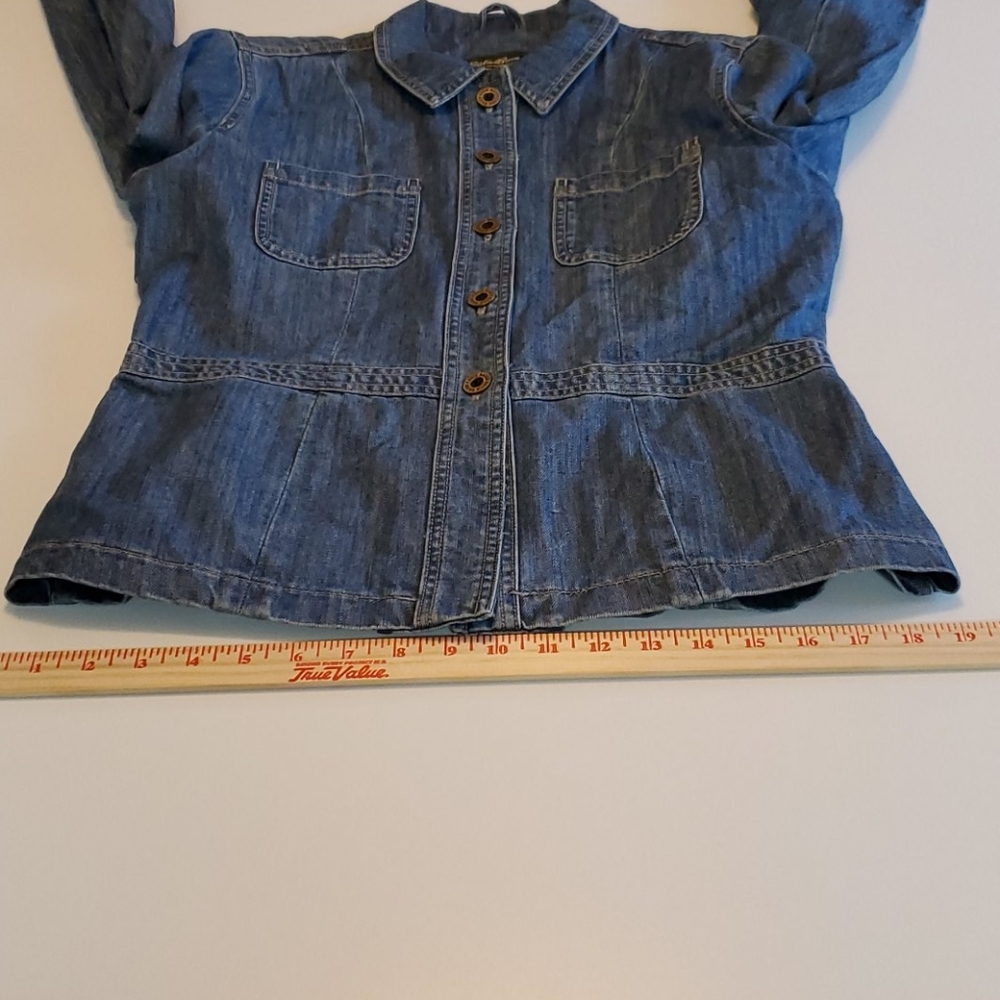 EDDIE BAUER Jean Denim Jacket Blue Size Medium - Picture 15 of 15